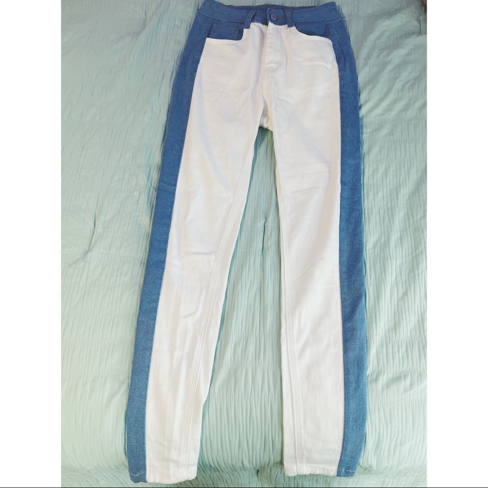 Color Block Skinny Jeans